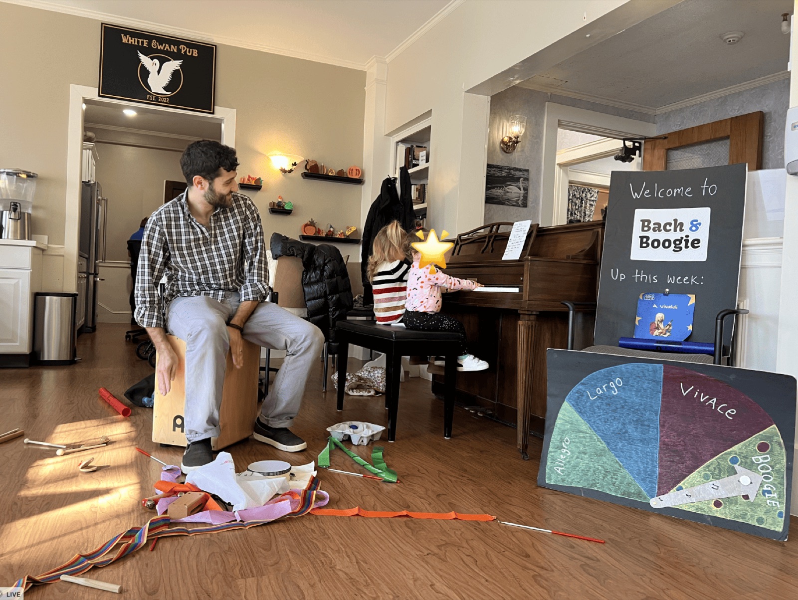 Toddlers and seniors enjoying music together